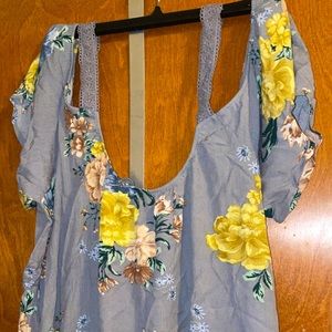 Cute grey. Off the shoulder top.